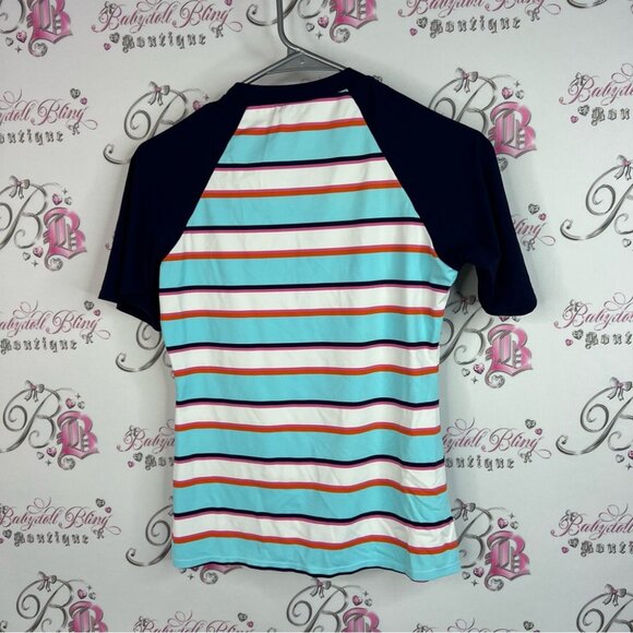 Tommy Bahama rash guard swim shirt zip up stripes Multicolor Striped Zip-Up - Picture 2 of 10